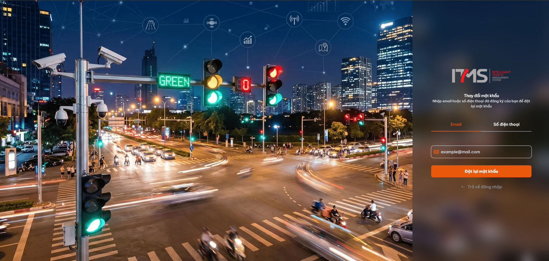 Giao diện Quên mật khẩu hệ thống ITMS