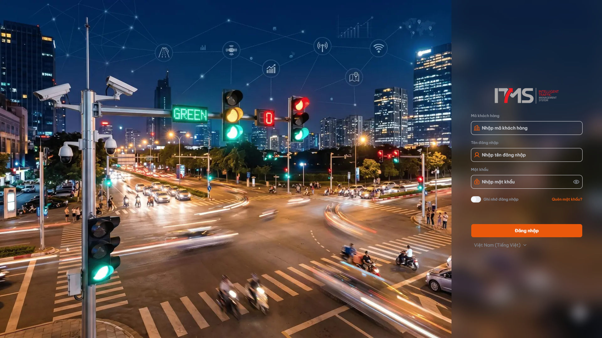 Giao diện đăng nhập hệ thống ITMS