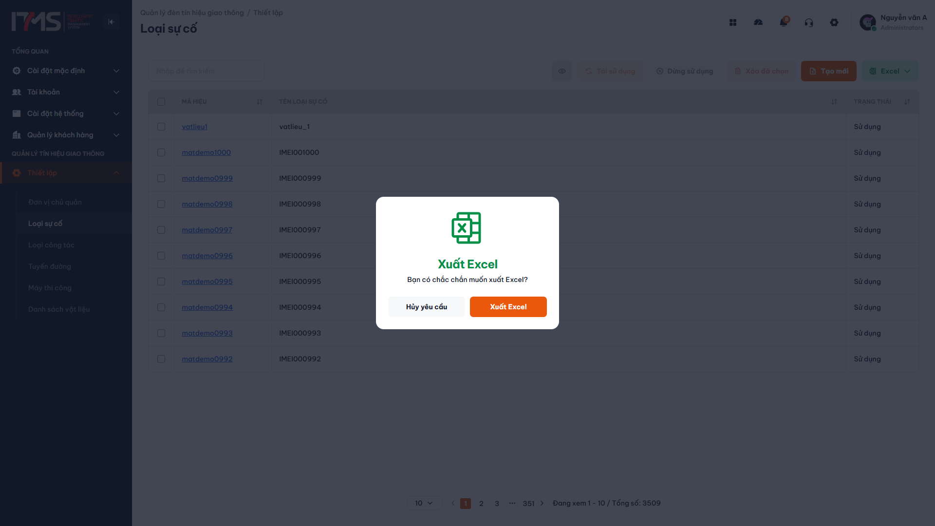Kích hoạt xuất file Excel thành công