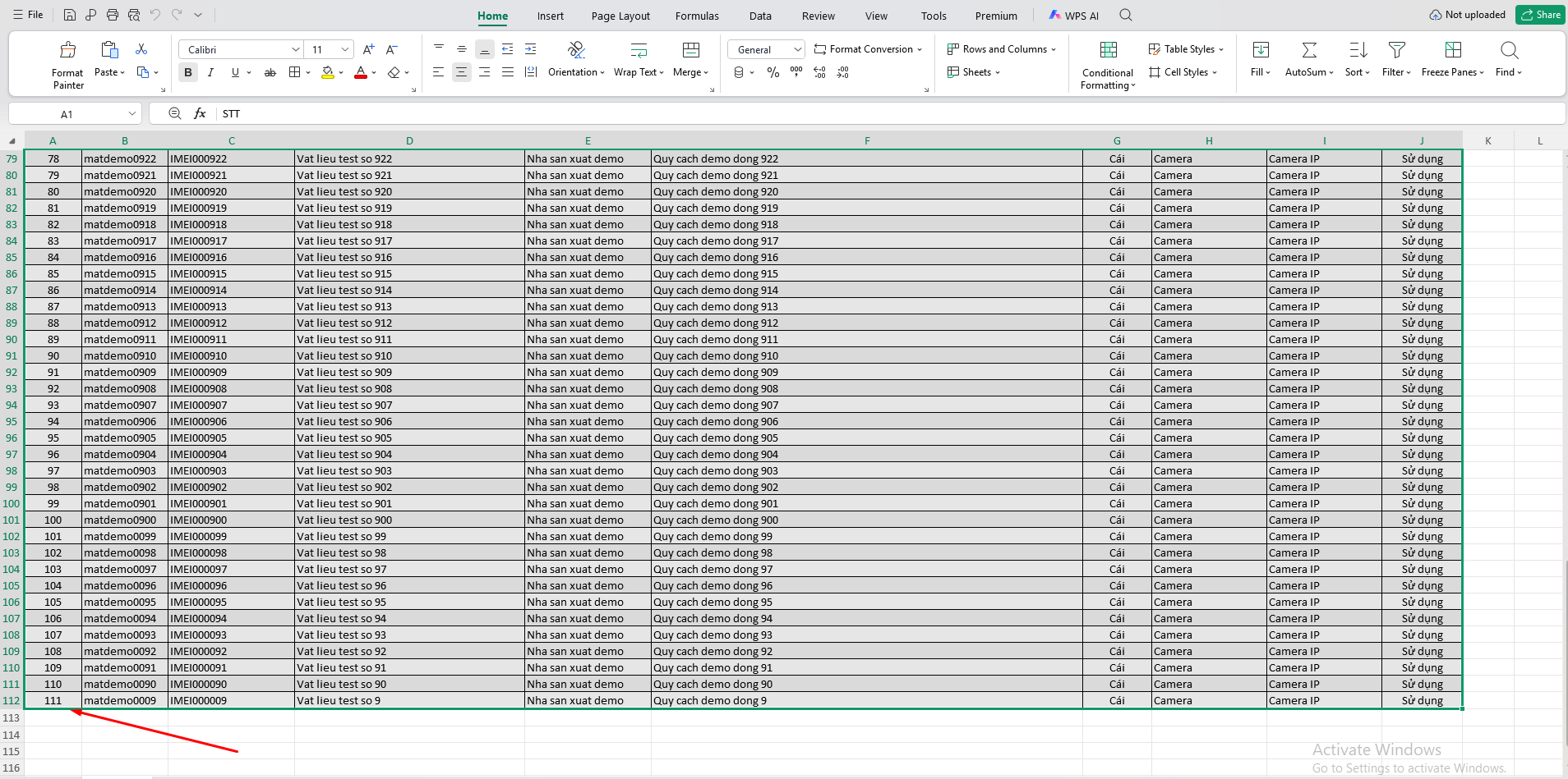 Tải xuống tệp Excel hoàn tất