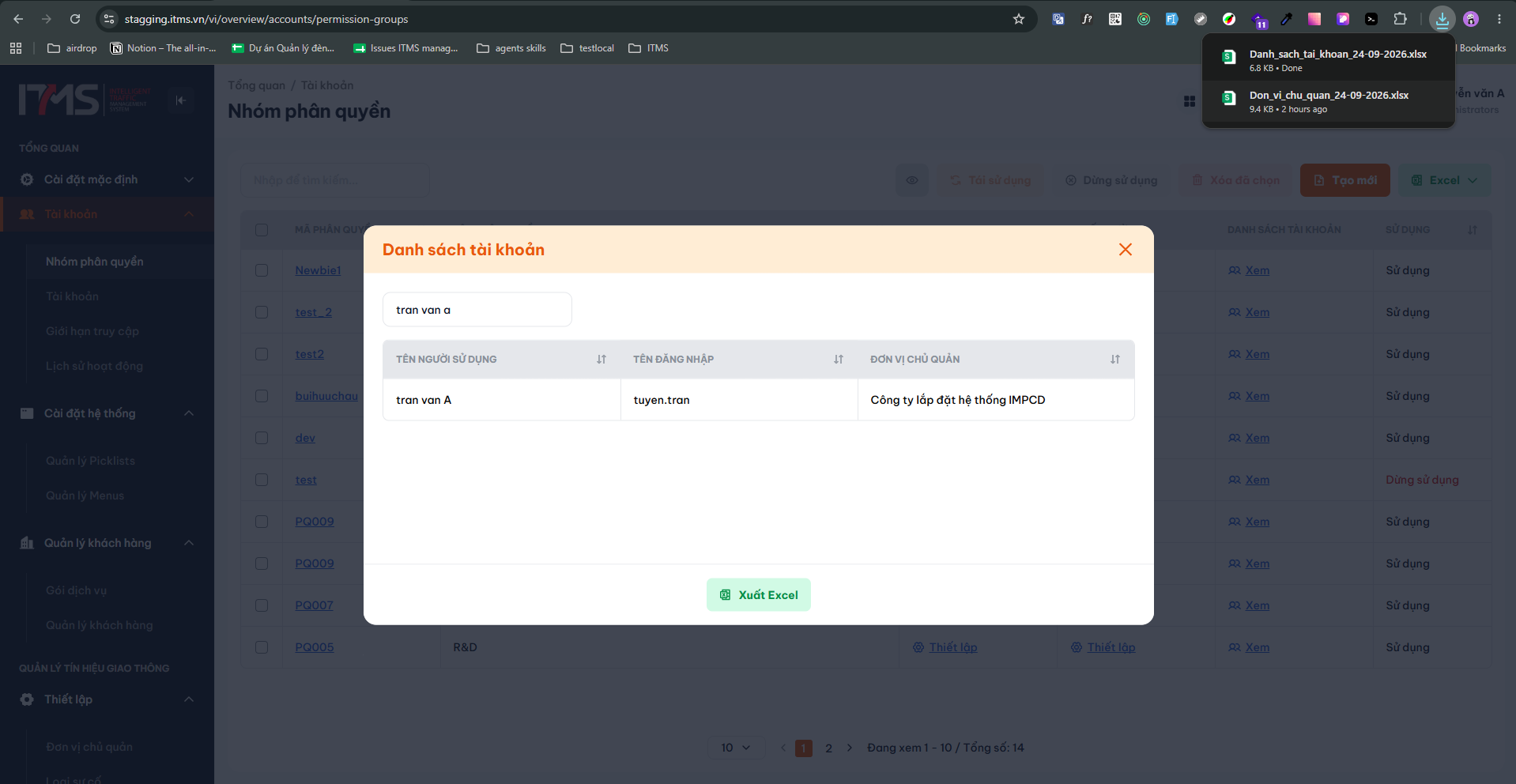 Trình duyệt tự động tải xuống tệp Excel
