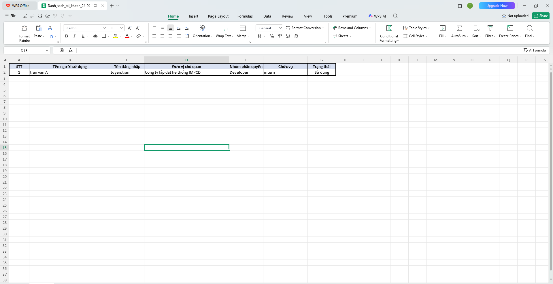 Thông báo kết quả xử lý xuất file