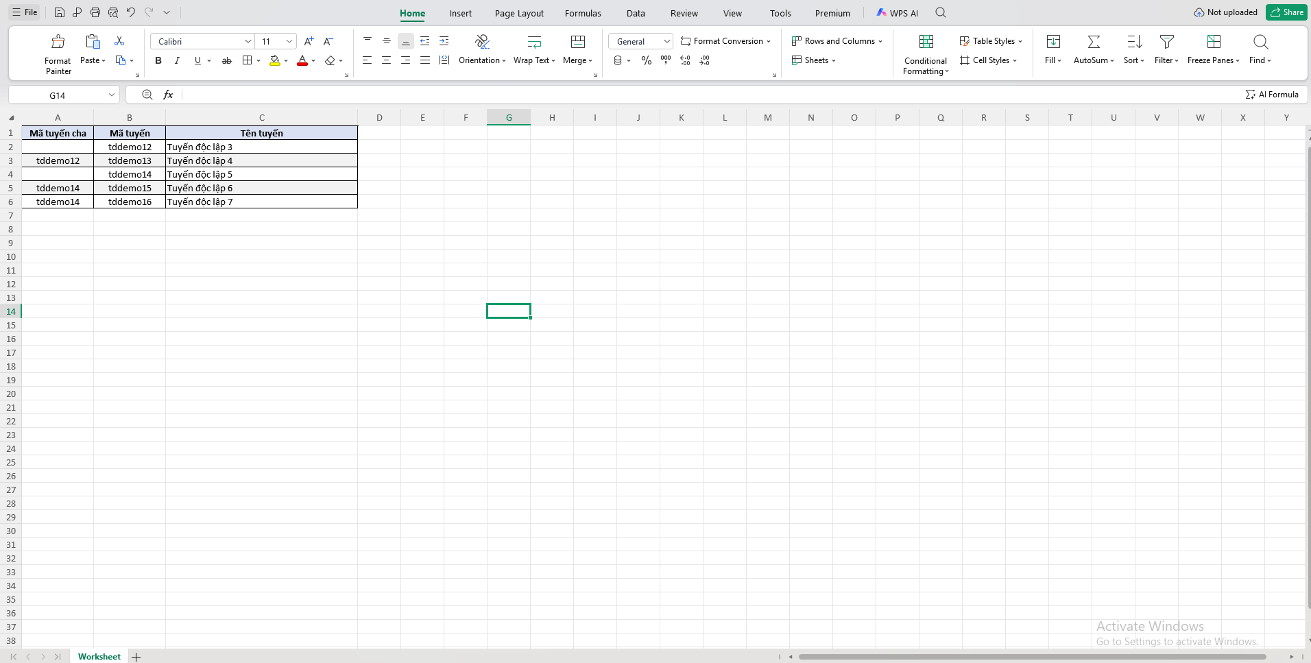 Chọn tác vụ Nhập Excel từ thanh công cụ